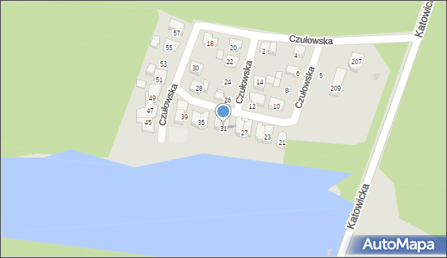 Tychy, Czułowska, 31, mapa Tychów