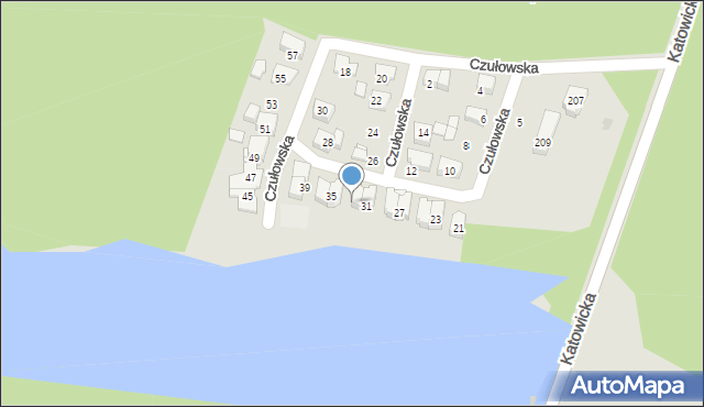 Tychy, Czułowska, 33, mapa Tychów