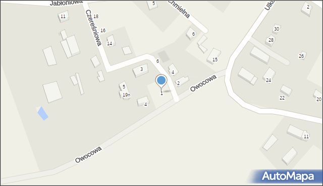 Ulkowy, Czereśniowa, 1, mapa Ulkowy