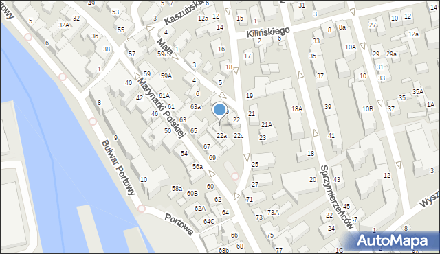 Ustka, Czerwonych Kosynierów, 22b, mapa Ustka