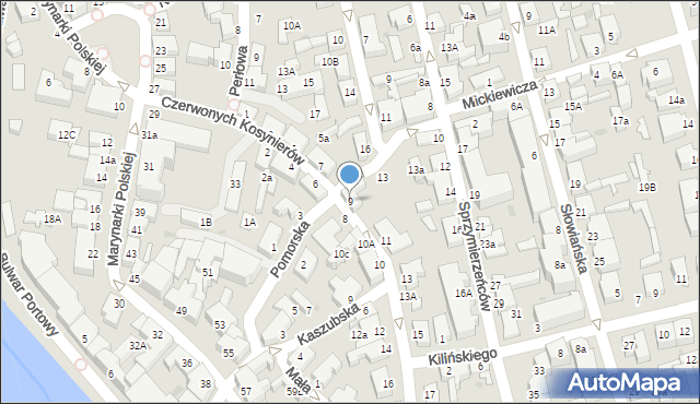 Ustka, Czerwonych Kosynierów, 9, mapa Ustka