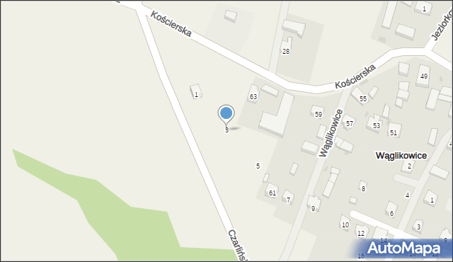 Wąglikowice, Czarlińska, 3, mapa Wąglikowice