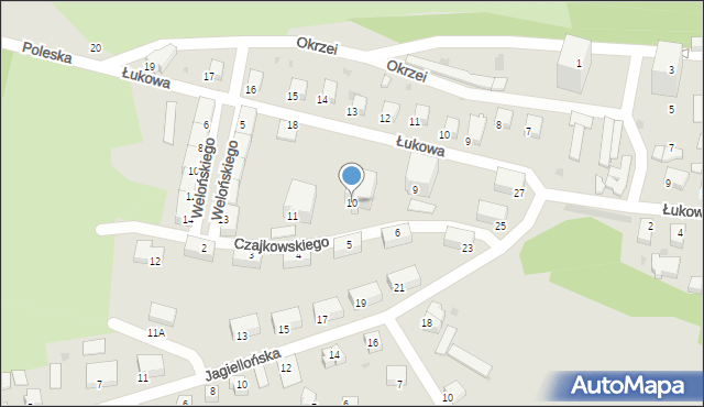 Wałbrzych, Czajkowskiego Piotra, 10, mapa Wałbrzycha