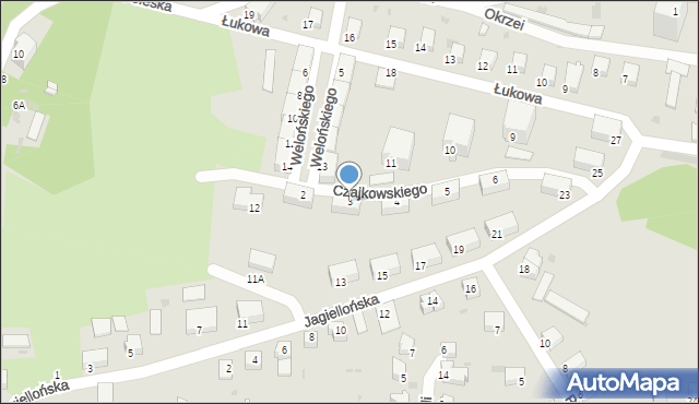 Wałbrzych, Czajkowskiego Piotra, 3, mapa Wałbrzycha
