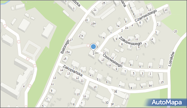 Wałbrzych, Czarnieckiego Stefana, hetm., 1, mapa Wałbrzycha