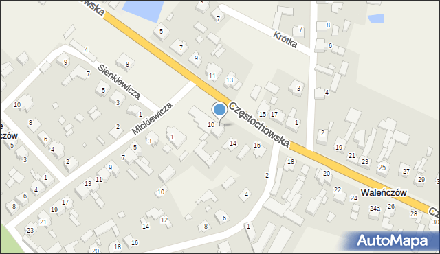 Waleńczów, Częstochowska, 12, mapa Waleńczów