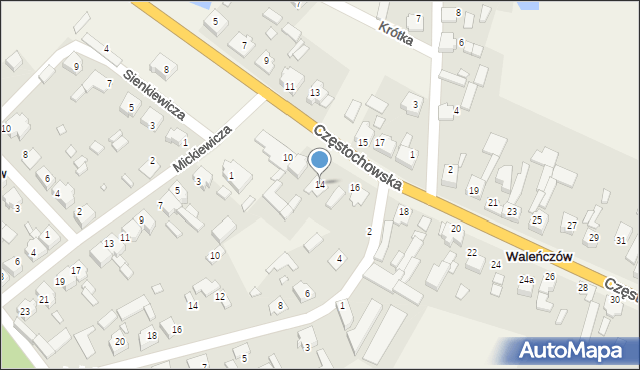 Waleńczów, Częstochowska, 14, mapa Waleńczów