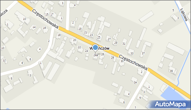 Waleńczów, Częstochowska, 24a, mapa Waleńczów