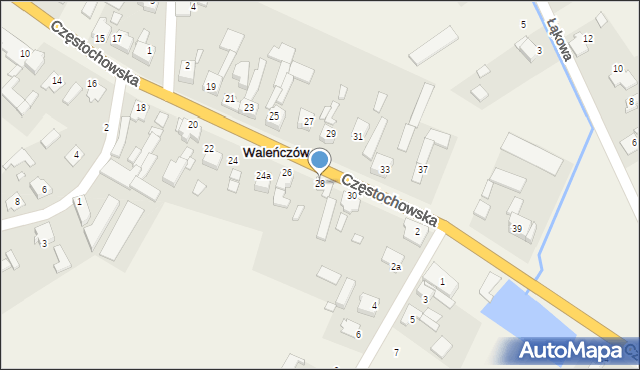 Waleńczów, Częstochowska, 28, mapa Waleńczów