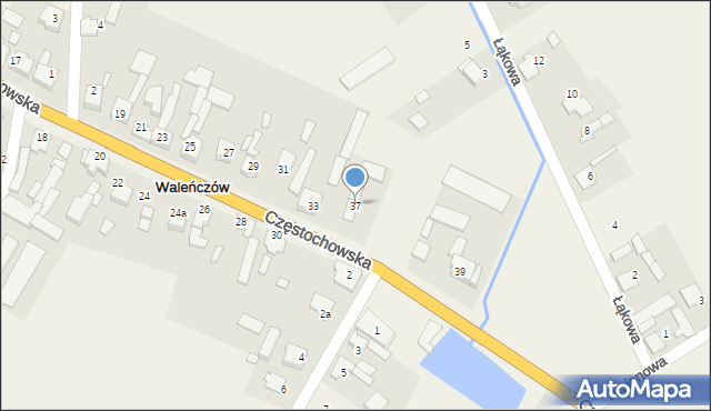 Waleńczów, Częstochowska, 37, mapa Waleńczów