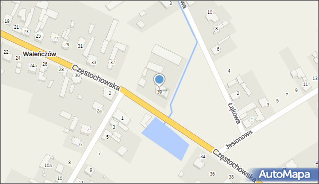 Waleńczów, Częstochowska, 39, mapa Waleńczów