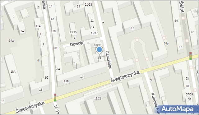Warszawa, Czackiego Tadeusza, 3/5, mapa Warszawy
