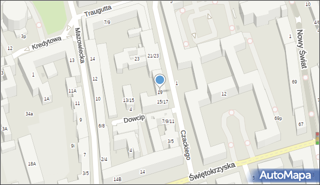 Warszawa, Czackiego Tadeusza, 19, mapa Warszawy