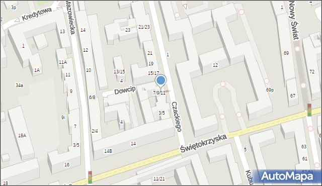 Warszawa, Czackiego Tadeusza, 7/9/11, mapa Warszawy