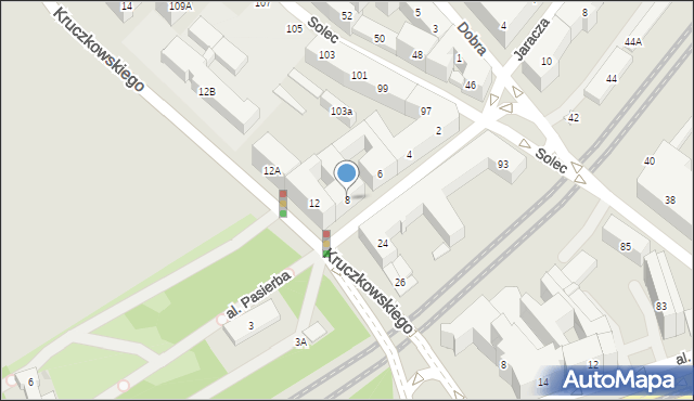 Warszawa, Czerwonego Krzyża, 8, mapa Warszawy