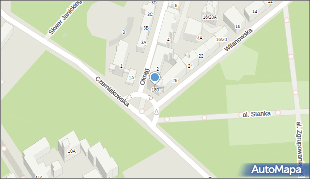Warszawa, Czerniakowska, 180, mapa Warszawy