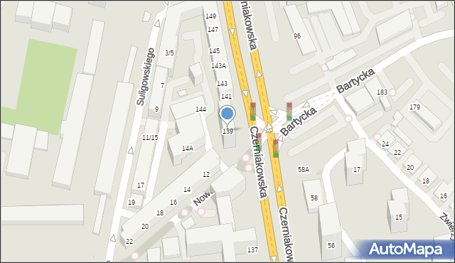 Warszawa, Czerniakowska, 139, mapa Warszawy