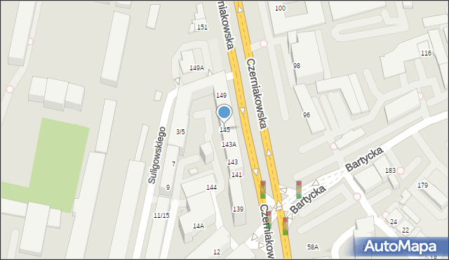 Warszawa, Czerniakowska, 145, mapa Warszawy