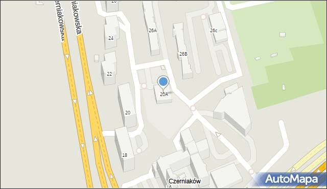 Warszawa, Czerniakowska, 20A, mapa Warszawy