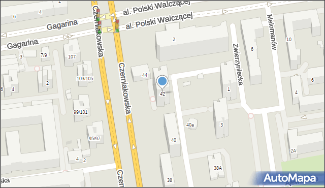 Warszawa, Czerniakowska, 42, mapa Warszawy