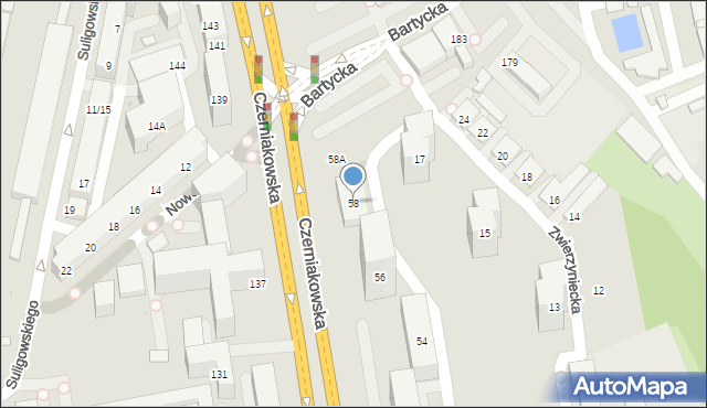 Warszawa, Czerniakowska, 58, mapa Warszawy