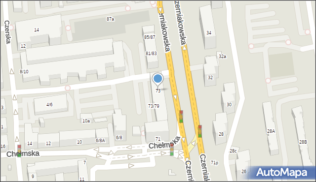 Warszawa, Czerniakowska, 73, mapa Warszawy