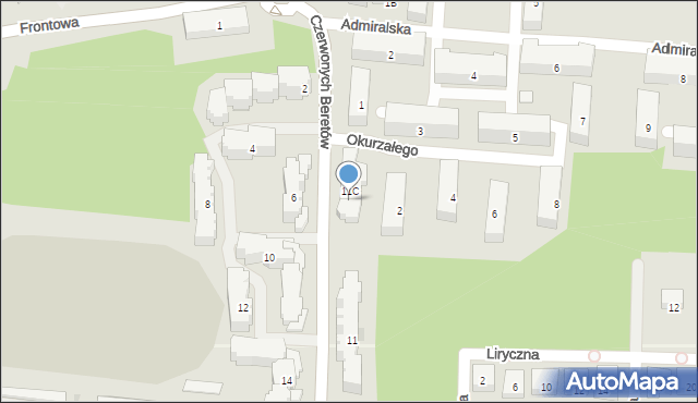 Warszawa, Czerwonych Beretów, 11D, mapa Warszawy