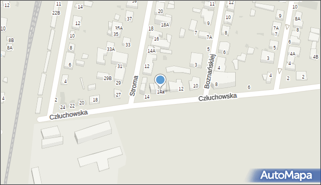 Warszawa, Człuchowska, 14a, mapa Warszawy