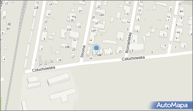 Warszawa, Człuchowska, 14b, mapa Warszawy