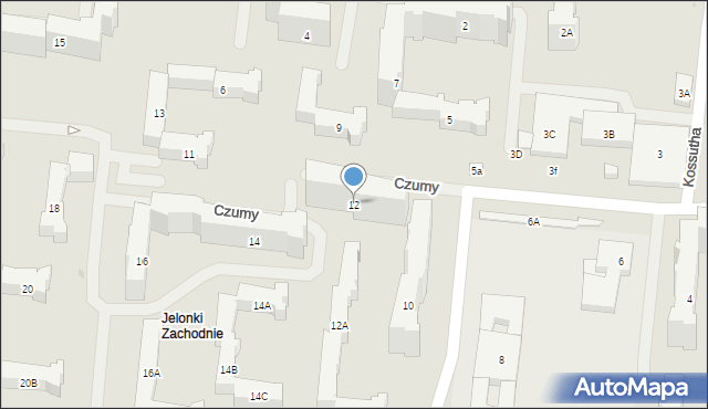 Warszawa, Czumy Waleriana, gen., 12, mapa Warszawy