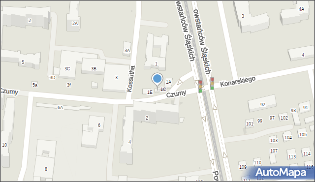 Warszawa, Czumy Waleriana, gen., 1D, mapa Warszawy