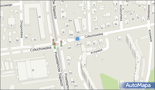 Warszawa, Człuchowska, 23, mapa Warszawy