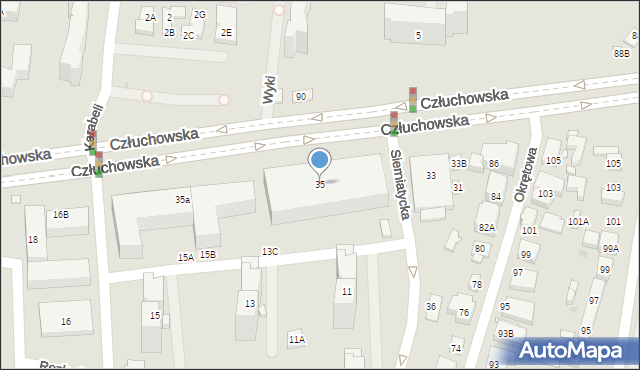 Warszawa, Człuchowska, 35, mapa Warszawy