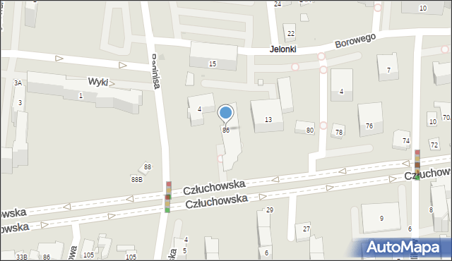 Warszawa, Człuchowska, 86, mapa Warszawy