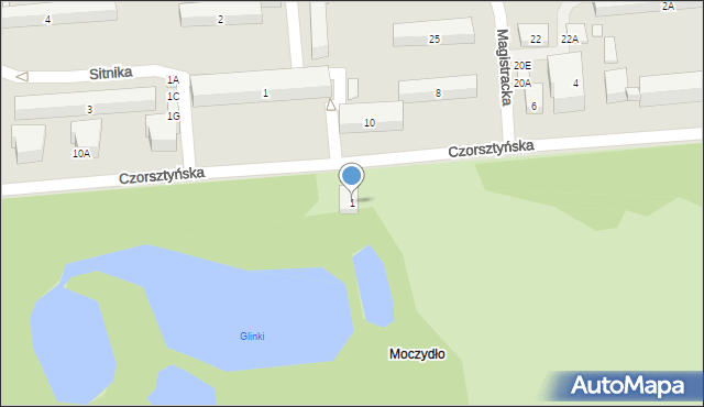 Warszawa, Czorsztyńska, 1, mapa Warszawy