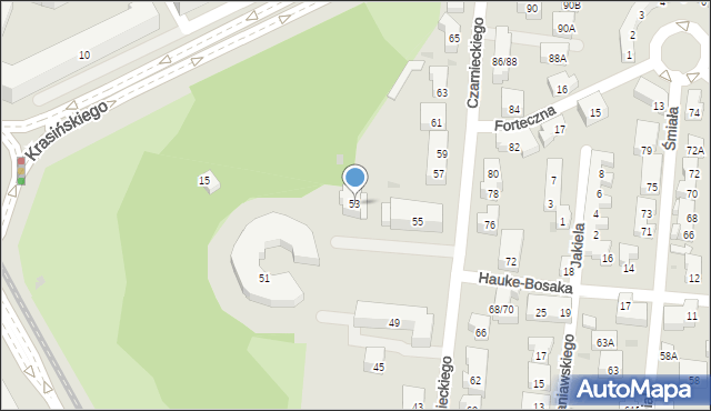 Warszawa, Czarnieckiego Stefana, hetm., 53, mapa Warszawy