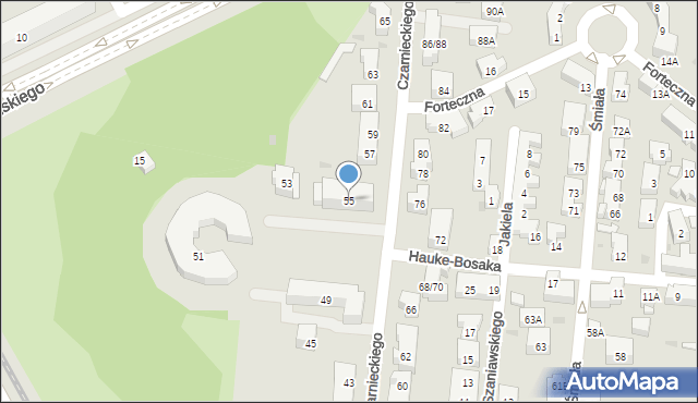 Warszawa, Czarnieckiego Stefana, hetm., 55, mapa Warszawy