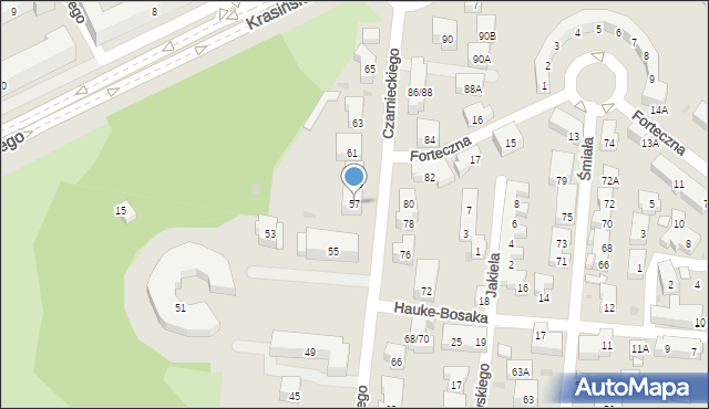 Warszawa, Czarnieckiego Stefana, hetm., 57, mapa Warszawy