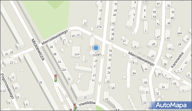 Warszawa, Czarnieckiego Stefana, hetm., 21/23, mapa Warszawy