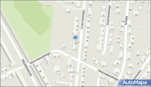 Warszawa, Czarnieckiego Stefana, hetm., 29, mapa Warszawy
