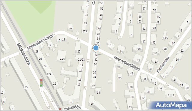 Warszawa, Czarnieckiego Stefana, hetm., 34, mapa Warszawy