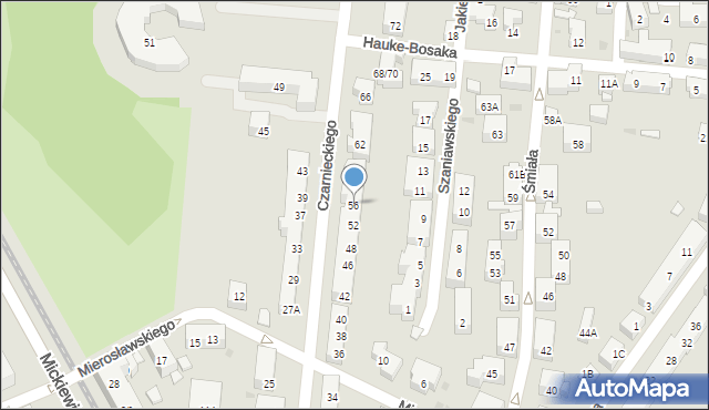 Warszawa, Czarnieckiego Stefana, hetm., 56, mapa Warszawy