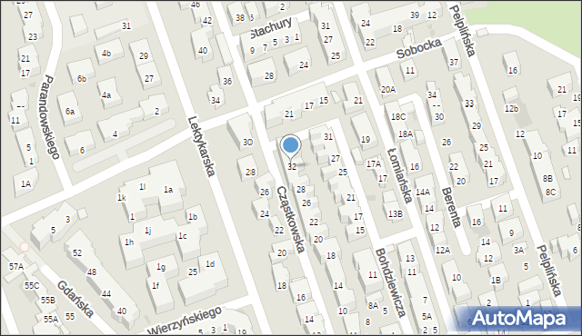 Warszawa, Cząstkowska, 32, mapa Warszawy