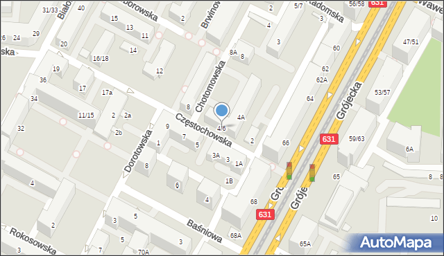 Warszawa, Częstochowska, 4/6, mapa Warszawy