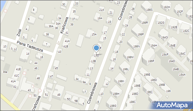 Warszawa, Czereśniowa, 13D, mapa Warszawy