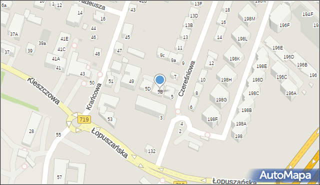 Warszawa, Czereśniowa, 5B, mapa Warszawy