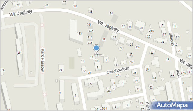 Warszawa, Czechowicza Józefa, 12, mapa Warszawy