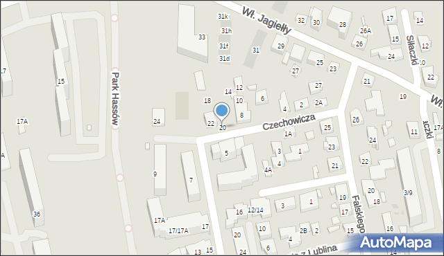 Warszawa, Czechowicza Józefa, 20, mapa Warszawy