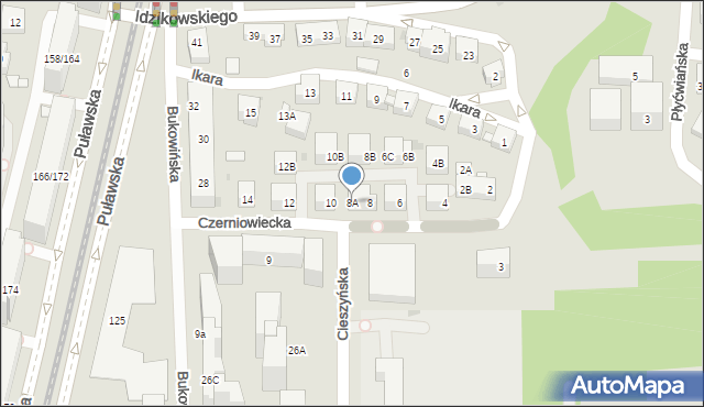 Warszawa, Czerniowiecka, 8A, mapa Warszawy