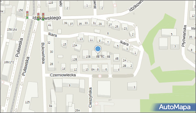 Warszawa, Czerniowiecka, 8B, mapa Warszawy